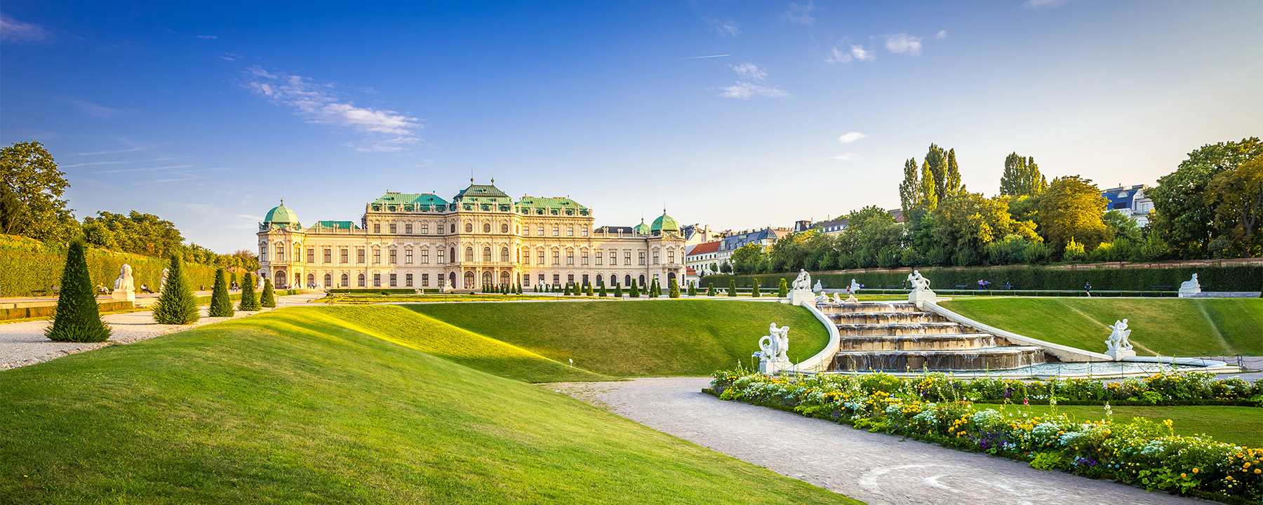 Eines der schönsten Schlösser Österreichs ist das Schloss und Museum Belvedere in Wien