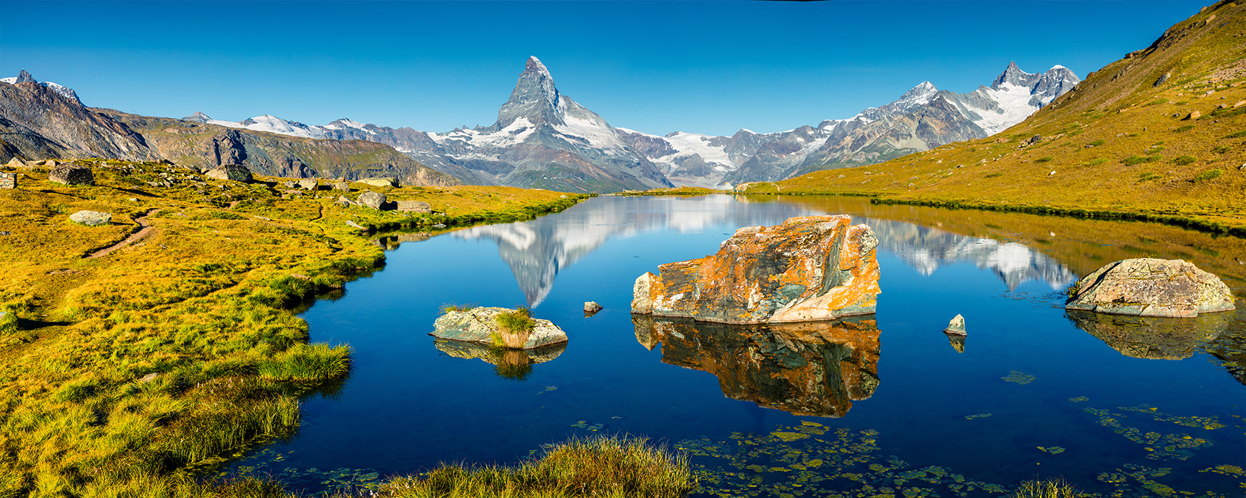 Das Matterhorn bei Zermatt ist mit 4.478 Metern und der markanten Form der bekannteste Berg der Schweiz